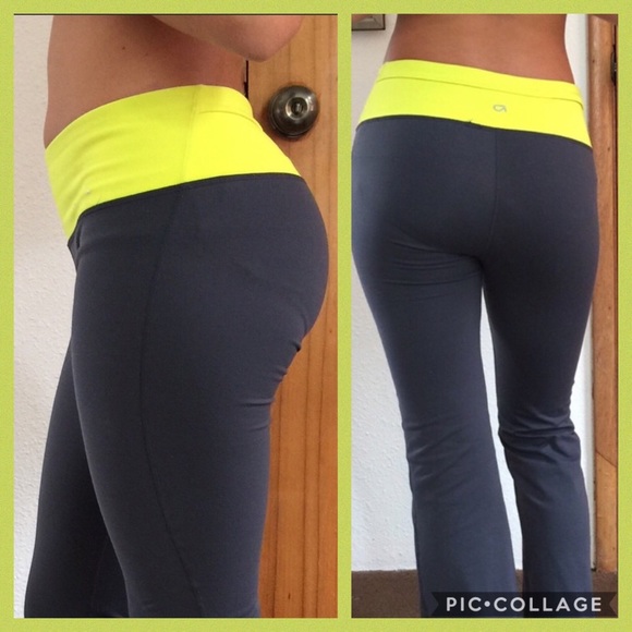 Athletic Gear Pants - GREY ATHLETIC PANTS w/ NEON LEMON WAISTBAND